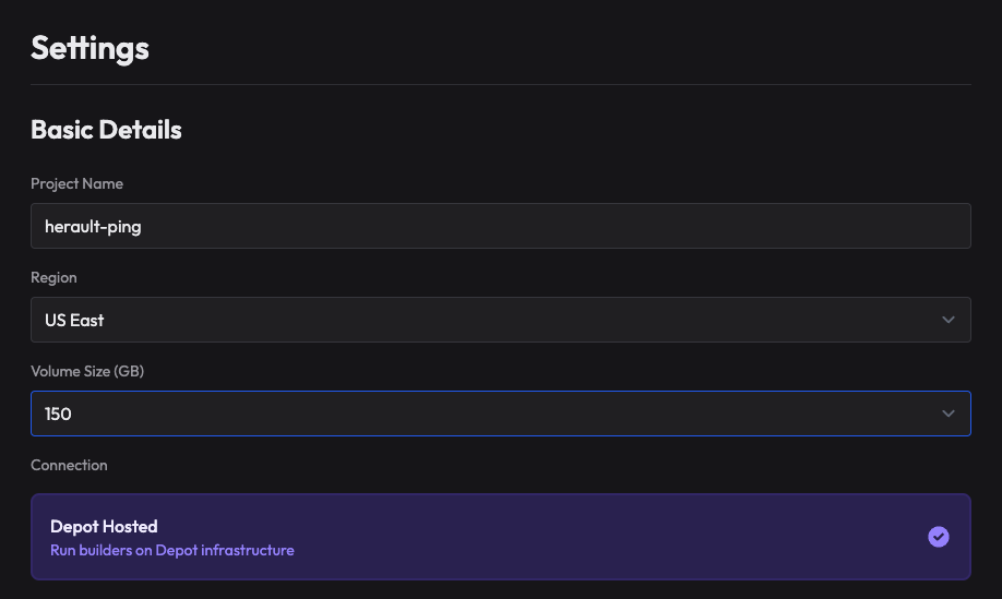 cache size selection for Depot projects